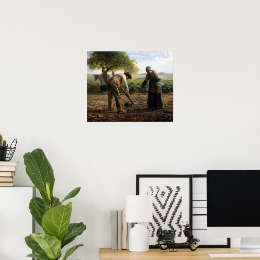 Jean-François Millet Potato Planters Poster (Thuiskantoor)