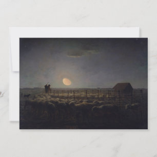 Jean-Francois Millet - Sheepfold, Moonlight 1860 Bedankkaart