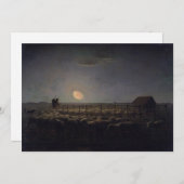 Jean-Francois Millet - Sheepfold, Moonlight 1860 Bedankkaart (Voorkant / Achterkant)