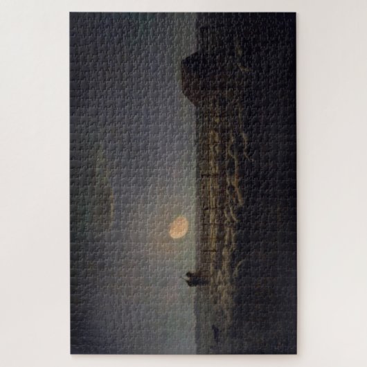 Jean-Francois Millet - Sheepfold, Moonlight 1860 Legpuzzel (Verticaal)
