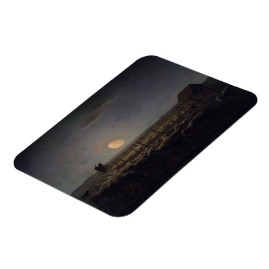 Jean-Francois Millet - Sheepfold, Moonlight 1860 Magneet (Linkerzijde)