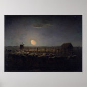 Jean-Francois Millet - Sheepfold, Moonlight 1860 Poster (Voorkant)