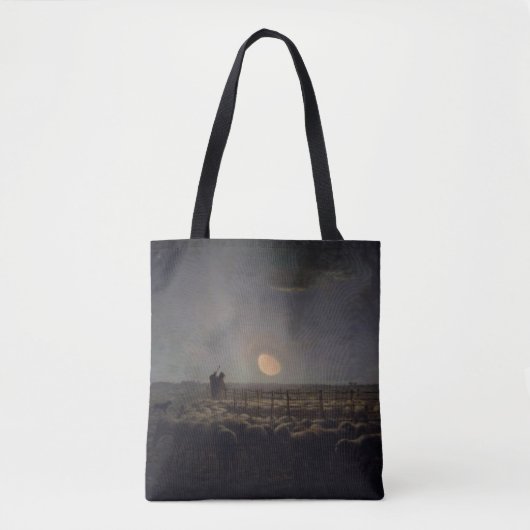 Jean-Francois Millet - Sheepfold, Moonlight 1860 Tote Bag (Voorkant)