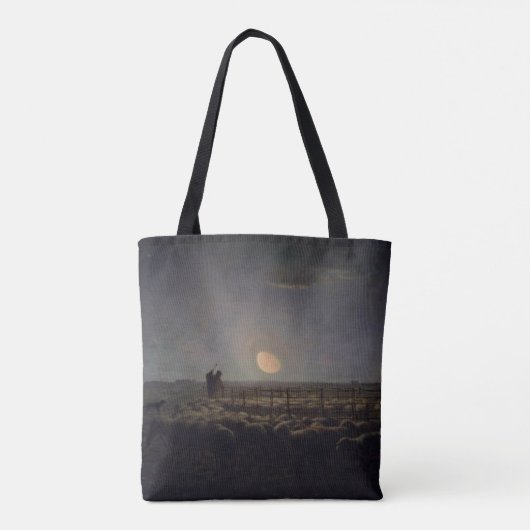 Jean-Francois Millet - Sheepfold, Moonlight 1860 Tote Bag (Achterkant)