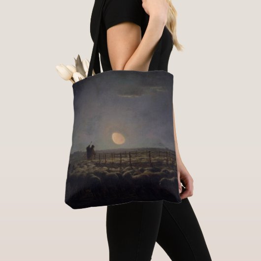 Jean-Francois Millet - Sheepfold, Moonlight 1860 Tote Bag (Dichtbij)