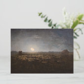 Jean-Francois Millet - Sheepfold, Moonlight 1872 Bedankkaart (Staand voorkant)