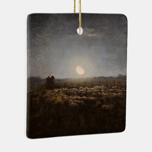 Jean-Francois Millet - Sheepfold, Moonlight 1872 Keramisch Ornament (Rechts)