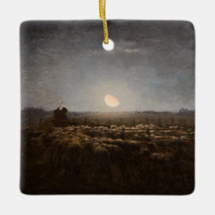 Jean-Francois Millet - Sheepfold, Moonlight 1872 Keramisch Ornament
