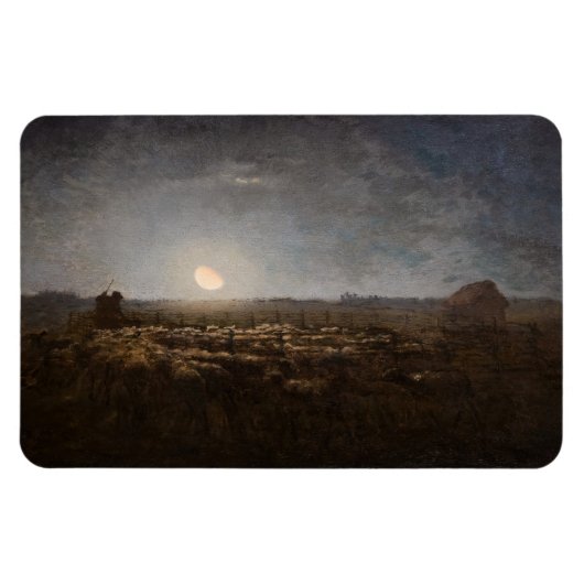 Jean-Francois Millet - Sheepfold, Moonlight 1872 Magneet (Horizontaal)