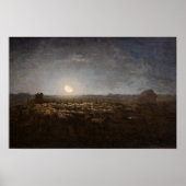 Jean-Francois Millet - Sheepfold, Moonlight 1872 Poster (Voorkant)