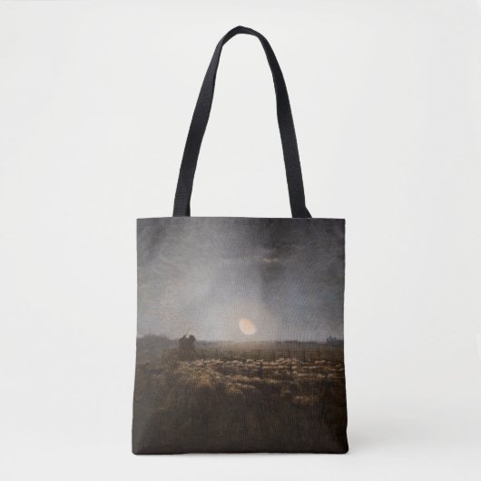 Jean-Francois Millet - Sheepfold, Moonlight 1872 Tote Bag (Voorkant)