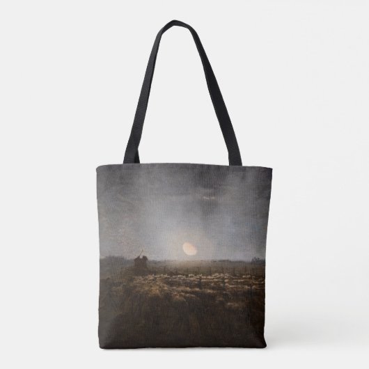 Jean-Francois Millet - Sheepfold, Moonlight 1872 Tote Bag (Achterkant)