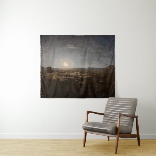 Jean-Francois Millet - Sheepfold, Moonlight 1872 Wandkleed (In Situ (horizontaal))
