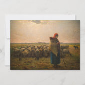 Jean-Francois Millet - Shepherdess and Flock 1863 Bedankkaart (Voorkant)