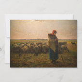 Jean-Francois Millet - Shepherdess and Flock 1863 Kaart (Voorkant)