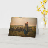 Jean-Francois Millet - Shepherdess and Flock 1863 Kaart (Gele Bloem)