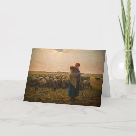 Jean-Francois Millet - Shepherdess and Flock 1863 Kaart (Voorkant)