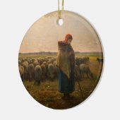 Jean-Francois Millet - Shepherdess and Flock 1863 Keramisch Ornament (Links)
