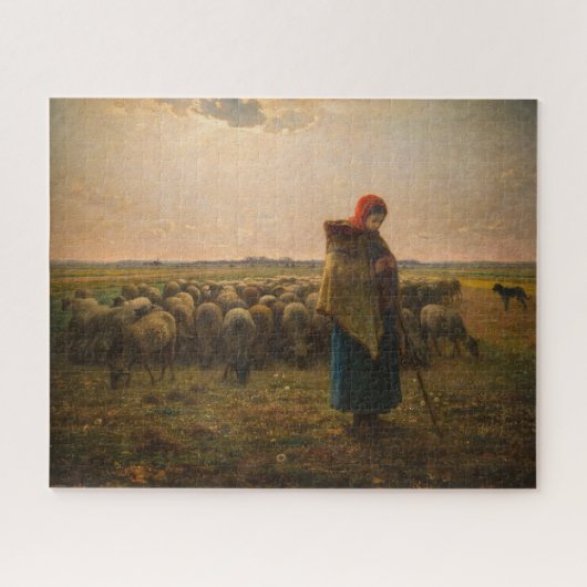 Jean-Francois Millet - Shepherdess and Flock 1863 Legpuzzel (Horizontaal)