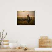 Jean-Francois Millet - Shepherdess and Flock 1863 Poster (Keuken)