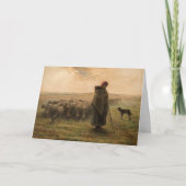 Jean-Francois Millet - Shepherdess and Flock 1865 Kaart (Voorkant)