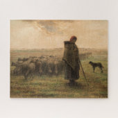 Jean-Francois Millet - Shepherdess and Flock 1865 Legpuzzel (Horizontaal)