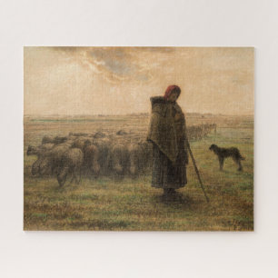Jean-Francois Millet - Shepherdess and Flock 1865 Legpuzzel