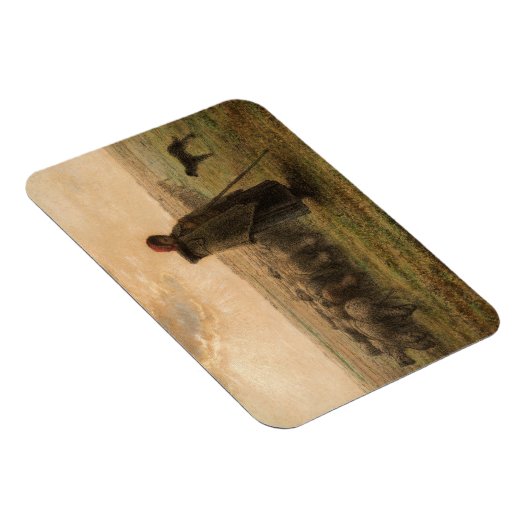 Jean-Francois Millet - Shepherdess and Flock 1865 Magneet (Rechterzijde)