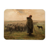 Jean-Francois Millet - Shepherdess and Flock 1865 Magneet (Horizontaal)