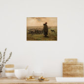 Jean-Francois Millet - Shepherdess and Flock 1865 Poster (Keuken)