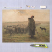 Jean-Francois Millet - Shepherdess and Flock 1865 Tissuepapier (Craft)