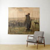 Jean-Francois Millet - Shepherdess and Flock 1865 Wandkleed (In Situ (horizontaal))