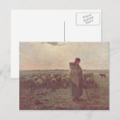 Jean-Francois Millet-Shepherdess Briefkaart (Voorkant / Achterkant)