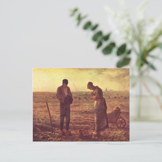 Jean-Francois Millet- The Angelus Briefkaart (Staand voorkant)