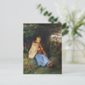 Jean-Francois Millet - The Knitter Briefkaart (Staand voorkant)