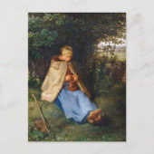 Jean-Francois Millet - The Knitter Briefkaart (Voorkant)