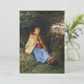 Jean-Francois Millet - The Knitter Kaart (Staand voorkant)