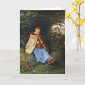 Jean-Francois Millet - The Knitter Kaart (Gele Bloem)