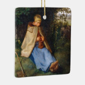 Jean-Francois Millet - The Knitter Keramisch Ornament (Rechts)