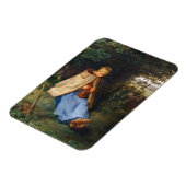 Jean-Francois Millet - The Knitter Magneet (Linkerzijde)