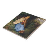 Jean-Francois Millet - The Knitter Tegeltje (Zijkant)