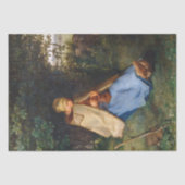 Jean-Francois Millet - The Knitter Tissuepapier (Voorkant)