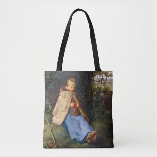 Jean-Francois Millet - The Knitter Tote Bag (Voorkant)
