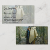 Jean-Francois Millet- The Knitting Shepherdess Visitekaartje (Voorkant / Achterkant)