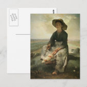 Jean-Francois Millet- The Young Shepherdess Briefkaart (Voorkant / Achterkant)