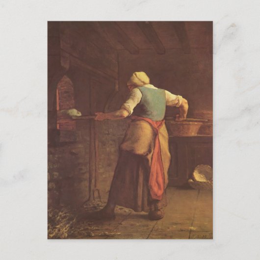 Jean-Francois Millet-Woman bakbrood Briefkaart (Voorkant)