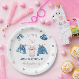 Jean Girl Baby shower Papieren Bordje