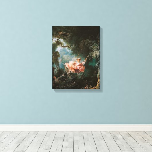Jean-Honor Fragonard The Swing Canvas Afdruk (Insitu (Houten vloer))
