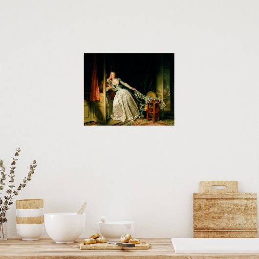 Jean-Honore Fragonard: De Stolen Kiss Poster (Keuken)