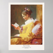 Jean-Honoré Fragonard Een Jong Meisje Lezen Kunst Poster (Voorkant)